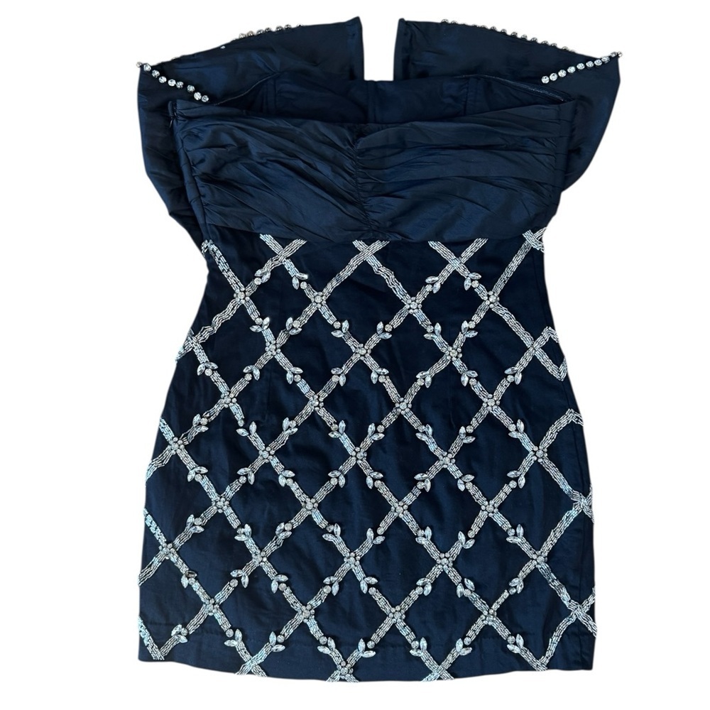 NWT Maeve Strapless Bow Sequin Mini Dress - Picture 5 of 14